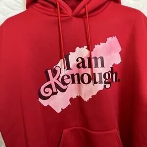 Red Barbie Movie I Am Kenough hooded sweater front pocket size 4XL worn once